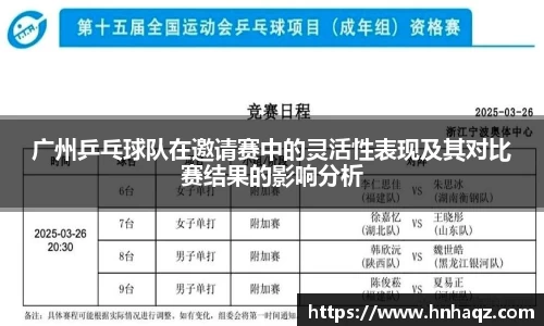 广州乒乓球队在邀请赛中的灵活性表现及其对比赛结果的影响分析