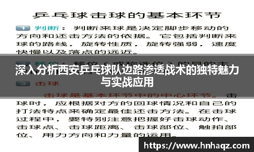 深入分析西安乒乓球队边路渗透战术的独特魅力与实战应用